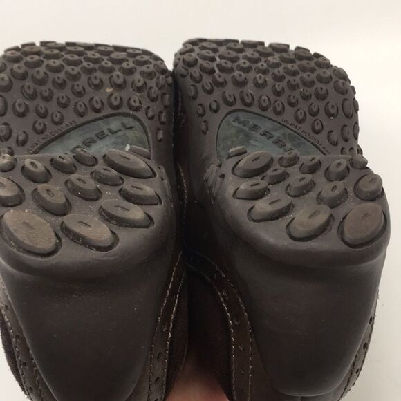 Merrell Plaza Bandeau suede Mary Jane Slip On Wedge Chocolate  Womens Size 7 - Picture 10 of 17